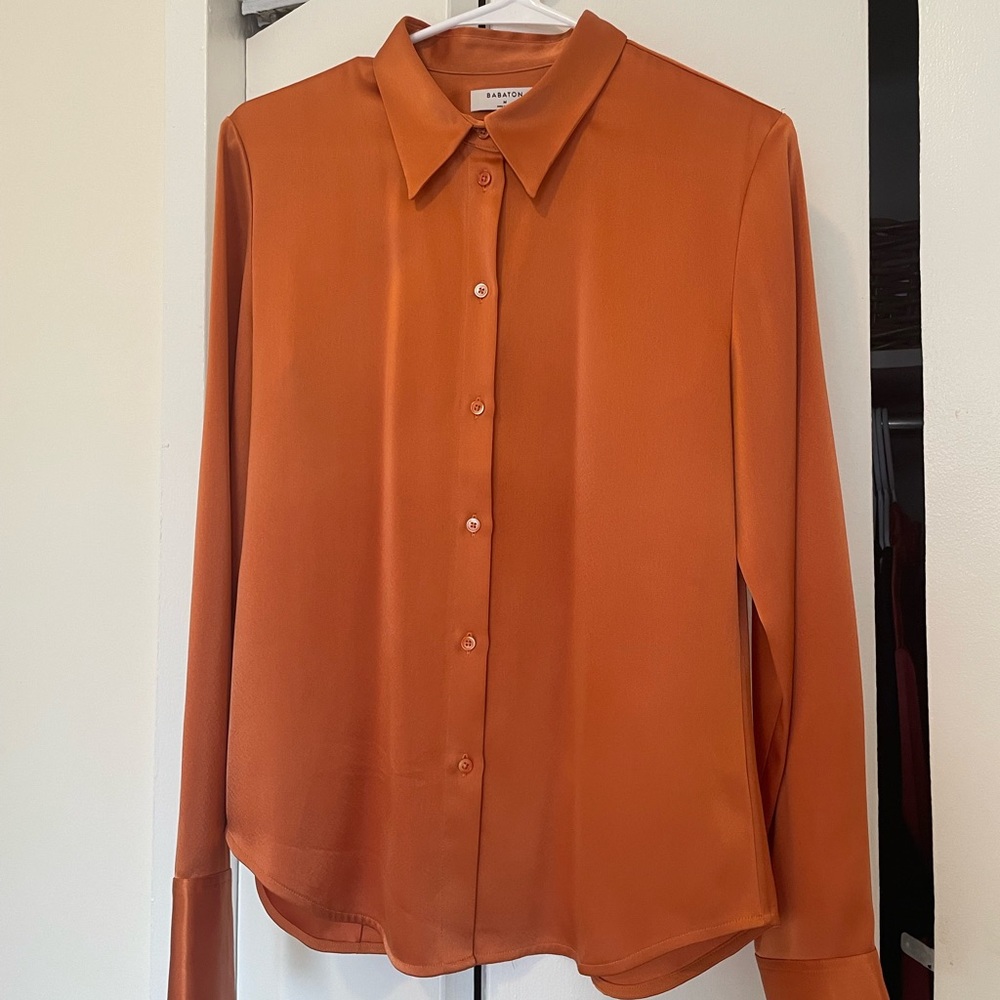 Aritzia Babaton Industry Satin Shirt